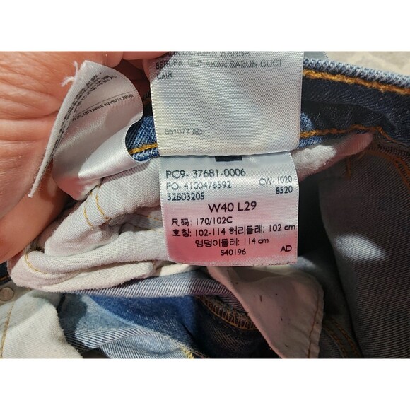 Levi's Relaxed Straight Leg Jeans Men's Size 40x29 Blue Denim High Rise Loose - Picture 7 of 10